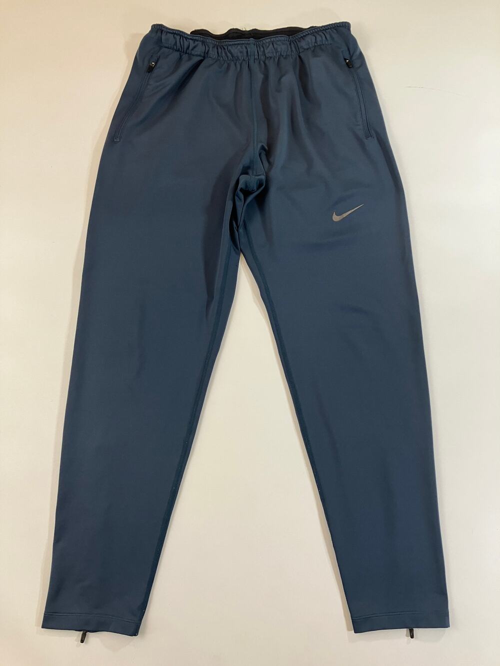 Nike Dri-FIT OTC65 Men L Blue Track Pants 620068-460 Running Zip Ankle 2015